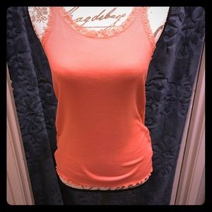 Express Ribbed back lace tank